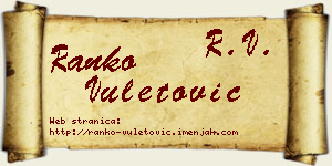 Ranko Vuletović vizit kartica